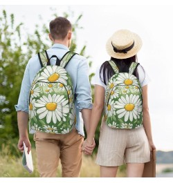 Daisy Print Lightweight Travel Canvas Backpack Casual Daypack For Men Women Work, Sports, Beach Black Small $26.35 Backpacks