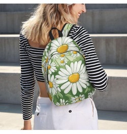 Daisy Print Lightweight Travel Canvas Backpack Casual Daypack For Men Women Work, Sports, Beach Black Small $26.35 Backpacks