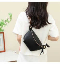 Women's Crossbody Shoulder Bag Leather Crossbody for Women Chest Bag Small Funny Pack Satchel Daypack Purse Black $21.99 Totes