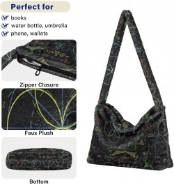 Multicolored Formula faux plush Tote Handbags multifunctional Underarm Bag for women $12.75 Totes