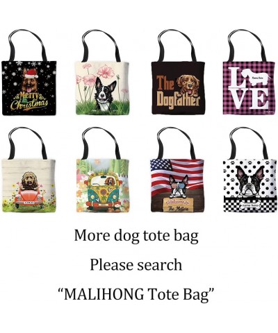 Dachshund Dog Tote Bag Christmas Holiday Gift Happy Pawliday Shoulder Handbag Dogue De Bordeaux-2 $11.99 Totes