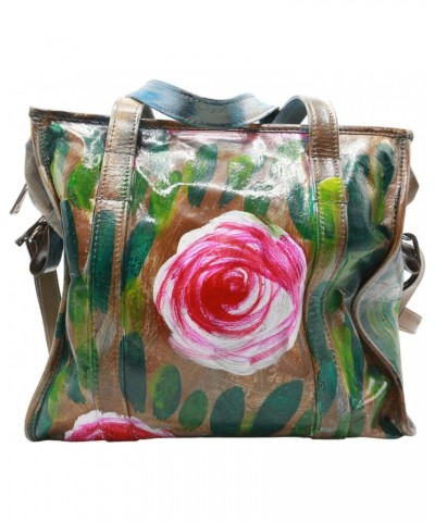 Women's Graffiti Cube Bag Leather Top-Handle Tote - Multicolored $110.16 Handbags