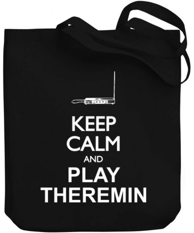 Keep calm and play Theremin silhouette Canvas Tote Bag 10.5" x 16" x 4 $17.60 Totes