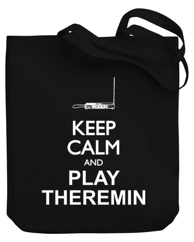 Keep calm and play Theremin silhouette Canvas Tote Bag 10.5" x 16" x 4 $17.60 Totes