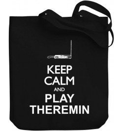 Keep calm and play Theremin silhouette Canvas Tote Bag 10.5" x 16" x 4 $17.60 Totes