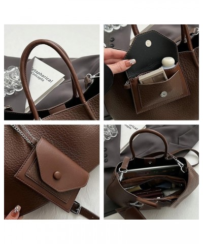 Tote Bag Chic Handbags for Women Lady Elegant Shoulder Bag Soft Slouchy Tote Bag Crossbody Bag with Mini Purse Brown $35.88 T...