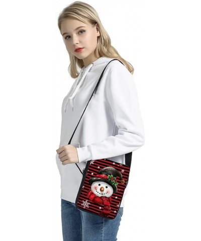 Custom Design Crossbody Purse Women Girls Boys Casual Shoulder Handbag Small Sling Satchel Personalise A Christmas Snowman $8...