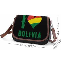 I Love Bolivia Women's Crossbody Bag PU Messenger Bag Shoulder Handbag Pocket Purse for Travel Office $20.90 Shoulder Bags