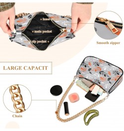 Fall Autumn Leaves Shoulder Bag for Women Shoulder Handbags with Zipper Closure Mini Shoulder Purse Handbag Crossbody Bags fo...