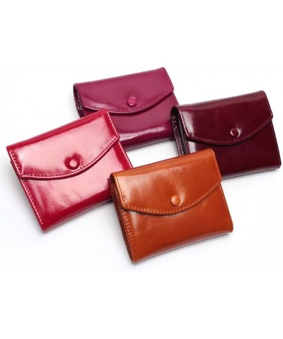 Leather Wallet Leather Women's Wallet Durable Vintage Oil Wax Leather Purse Clutch Card Holder Fashion Mini Ladies Coin Pocke...