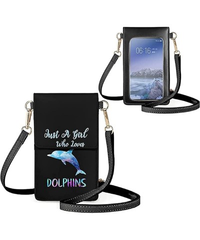 Crossbody Cell Phone Purses with Shoulder Strap Lightweight Thin Wallet Small Phone Bag for Women Gift Dolphin Text $12.00 Wa...