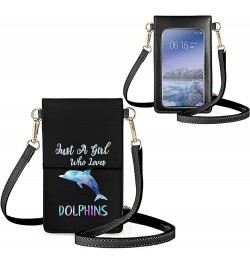 Crossbody Cell Phone Purses with Shoulder Strap Lightweight Thin Wallet Small Phone Bag for Women Gift Dolphin Text $12.00 Wa...