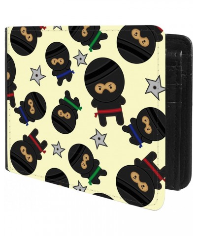 Unique Desige Pattern - Pattern with fighting cartoon ninjas, Slim Front Pocket Wallet Billfold RFID Blocking $8.75 Wallets