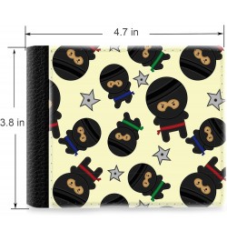 Unique Desige Pattern - Pattern with fighting cartoon ninjas, Slim Front Pocket Wallet Billfold RFID Blocking $8.75 Wallets