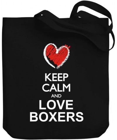 Keep calm and love Boxers chalk style Canvas Tote Bag 10.5" x 16" x 4 $16.80 Totes