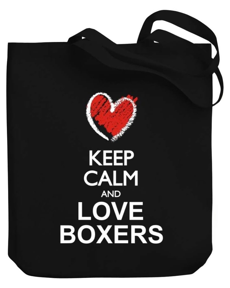 Keep calm and love Boxers chalk style Canvas Tote Bag 10.5" x 16" x 4 $16.80 Totes