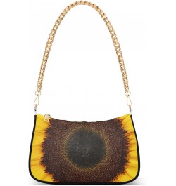 Women Chain Shoulder Purse Bag With Zipper Sunflower Print, Floral Hobo Tote Clutch Handbags with Chain Strap $13.63 Totes