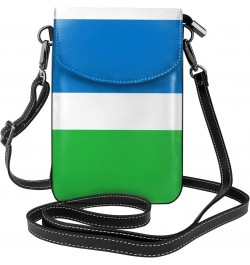 Women Sierra Leone Flag Crossbody Cell Phone Purse Leather Phone Bag Wallet Shoulder Bag $14.34 Crossbody Bags