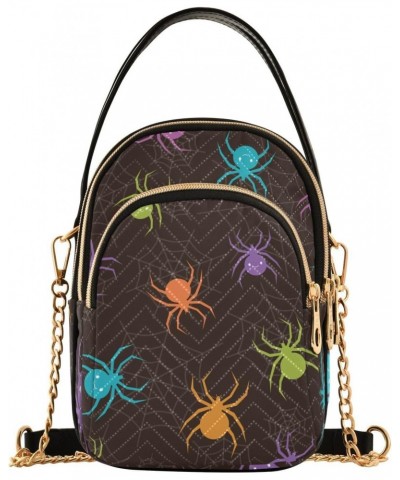 Halloween Spider Web Crossbody Bags for Women Crossbody Purses Cell Phone Shoulder Purses with Chain Strap for Gifts $10.40 C...