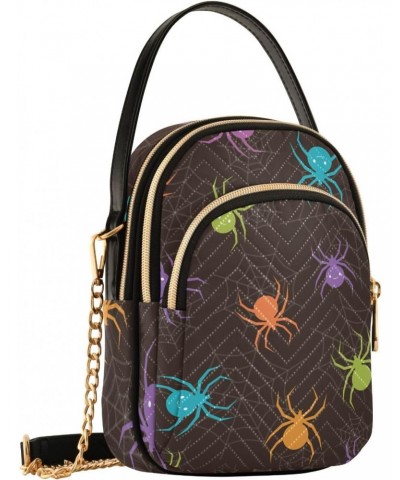 Halloween Spider Web Crossbody Bags for Women Crossbody Purses Cell Phone Shoulder Purses with Chain Strap for Gifts $10.40 C...