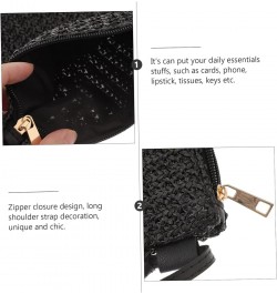 Diagonal Straw Bag Black Purse for Women Small Black Crossbody Purse Straw Crossbody Bags for Women Black $8.54 Crossbody Bags