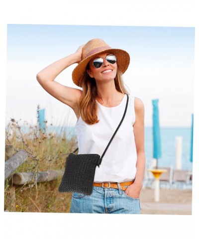 Diagonal Straw Bag Black Purse for Women Small Black Crossbody Purse Straw Crossbody Bags for Women Black $8.54 Crossbody Bags