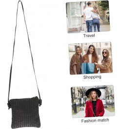 Diagonal Straw Bag Black Purse for Women Small Black Crossbody Purse Straw Crossbody Bags for Women Black $8.54 Crossbody Bags