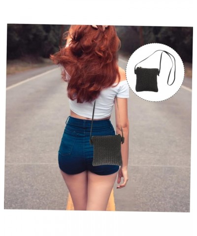 Diagonal Straw Bag Black Purse for Women Small Black Crossbody Purse Straw Crossbody Bags for Women Black $8.54 Crossbody Bags