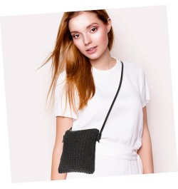 Diagonal Straw Bag Black Purse for Women Small Black Crossbody Purse Straw Crossbody Bags for Women Black $8.54 Crossbody Bags