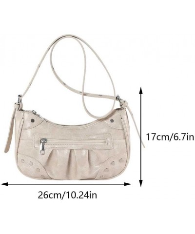 Y2K Crossbody Bag Purse Shoulder Bags Vegan Leather Multiple Pockets Small Fashion Handbags Satchel Bag for Women Gift B-whit...