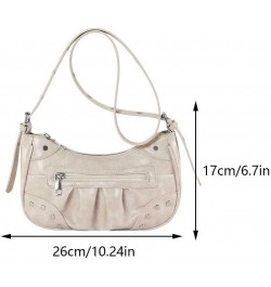 Y2K Crossbody Bag Purse Shoulder Bags Vegan Leather Multiple Pockets Small Fashion Handbags Satchel Bag for Women Gift B-whit...