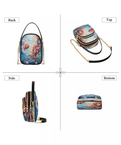 Quilted Crossbody Bags for Women,Fish (4) Women's Crossbody Handbags Small Travel Purses Phone Bag $9.46 Crossbody Bags