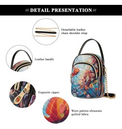 Quilted Crossbody Bags for Women,Fish (4) Women's Crossbody Handbags Small Travel Purses Phone Bag $9.46 Crossbody Bags