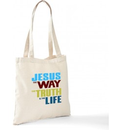 Kids Jesus Loves Tote Bag Natural Canvas Tote Bag, Cloth Shopping Bag Jesus the Way the Truth & the Life Tote Bag $9.43 Trave...