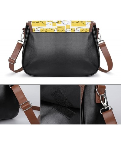 Fashion Crossbody Bags Women's Shoulder Bags Classic City Leather Satchels Hobo Bags Leaves Pattern Color4 $26.39 Hobo Bags