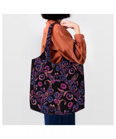 Paisley Single Shoulder Commuter Canvas Tote Bags For Women And Men Paisley 26 $11.65 Totes