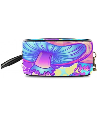 Women's Psychedelic Mushroom Unique Blue Crossbody Bag Fashion Purses Bag Cross Body Bag Shoulder Handbag with Adjustable Cha...