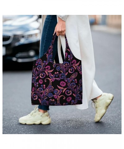 Paisley Single Shoulder Commuter Canvas Tote Bags For Women And Men Paisley 26 $11.65 Totes