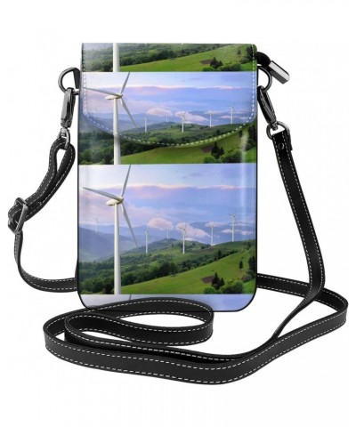 Wind Turbines Generating Electricity Crossbody Bags For Women Mini Phone Purse Shoulder Handbags Card Holder Wallet $13.43 Cr...