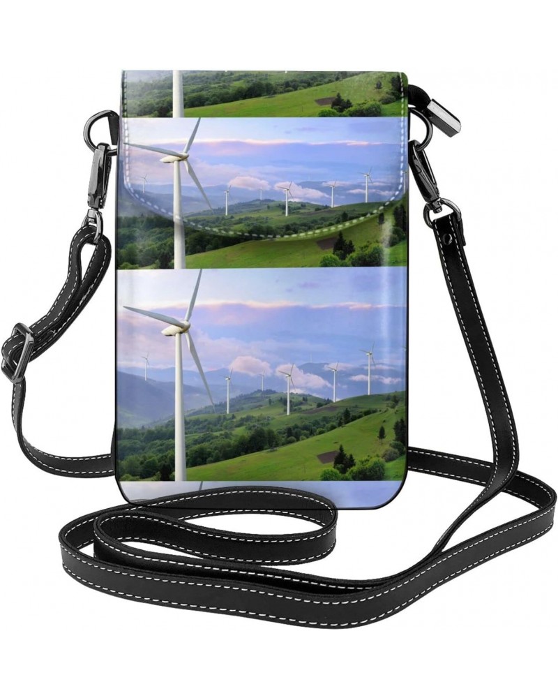 Wind Turbines Generating Electricity Crossbody Bags For Women Mini Phone Purse Shoulder Handbags Card Holder Wallet $13.43 Cr...