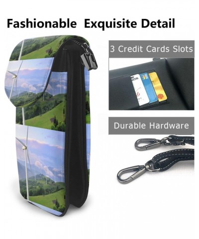 Wind Turbines Generating Electricity Crossbody Bags For Women Mini Phone Purse Shoulder Handbags Card Holder Wallet $13.43 Cr...