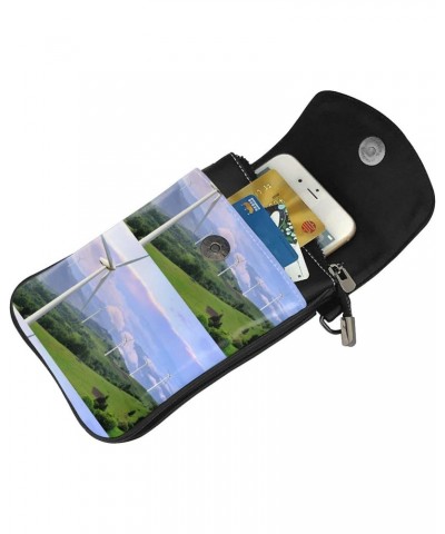 Wind Turbines Generating Electricity Crossbody Bags For Women Mini Phone Purse Shoulder Handbags Card Holder Wallet $13.43 Cr...