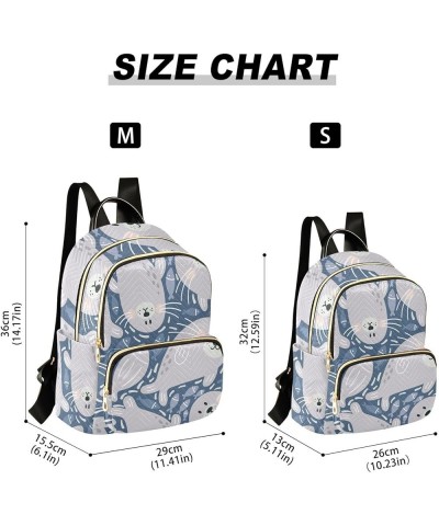 Cute Seal Fish Water Mini Backpack Purse for Women, Travel Backpack Fashion Backpack Handbag Shoulder Bag Small Casual Daypac...