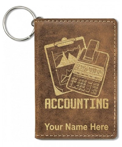 ID Holder Wallet, Accounting, Personalized Engraving Included (Dark Brown) Rustic $13.16 Wallets