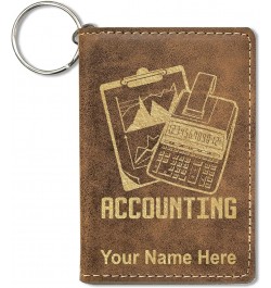 ID Holder Wallet, Accounting, Personalized Engraving Included (Dark Brown) Rustic $13.16 Wallets