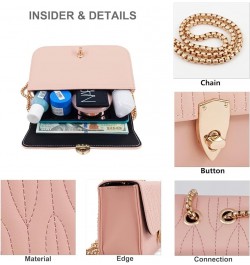 Mini Shoulder Bag for Women PU Leather Small Bags for Women Little Tote Bag Women Purses Pink $7.47 Shoulder Bags