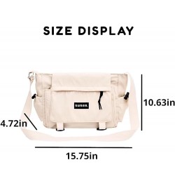 Classic Messenger Bag Cute Crossbody Bag Vintage Canvas Shoulder Bag Kawaii Purse Upgraded Features Travel Essentials (Grey) ...