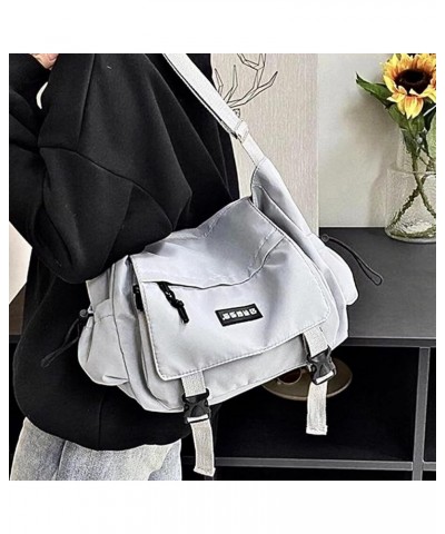 Classic Messenger Bag Cute Crossbody Bag Vintage Canvas Shoulder Bag Kawaii Purse Upgraded Features Travel Essentials (Grey) ...