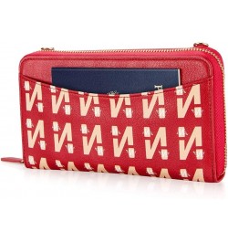 Womens RFID Wallet Purse Wristlet Crossbody Clutch with Zip Around 2 Strap Red2 $16.80 Wristlets