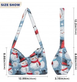 Textucolor Snowmen Christmas Winter Furry Tote Bag for Women Crossbody Bag Faux Fur Shoulder Handbag Purse Furry Purse with Z...